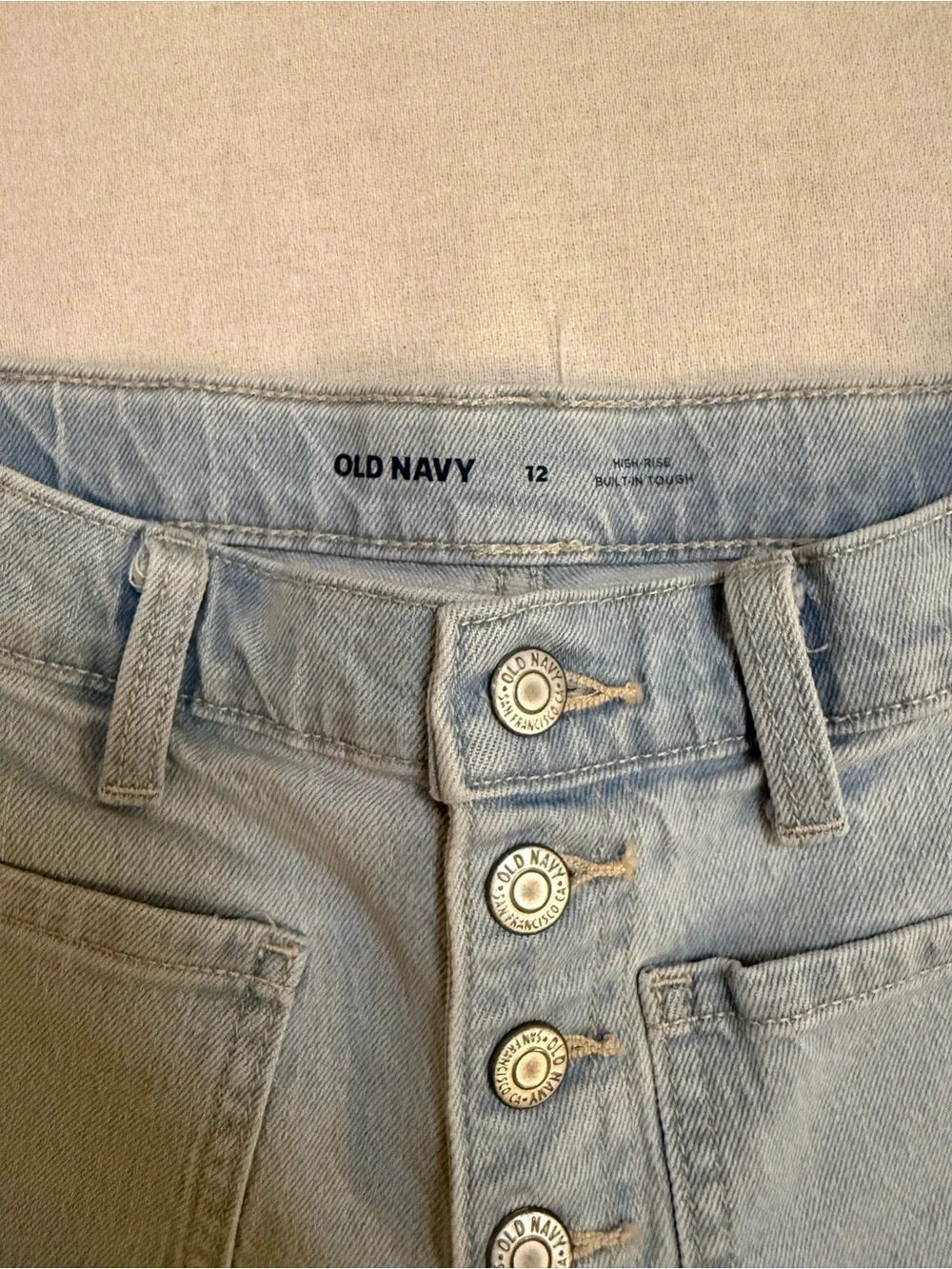 Old Navy “Girls” Light Blue Button-Front Denim Shorts